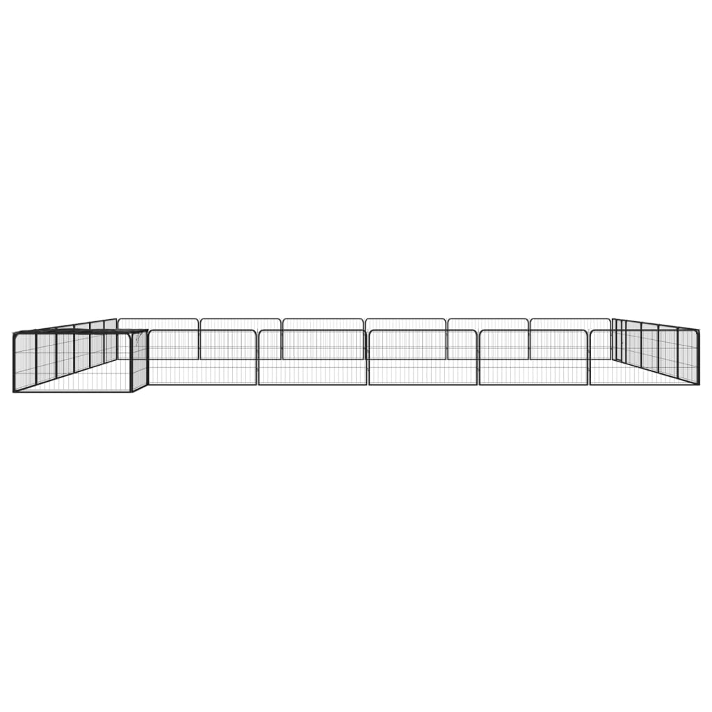 Vidaxl perrina 24 paneles 100x50 cm en polvo -acero cubierto negro