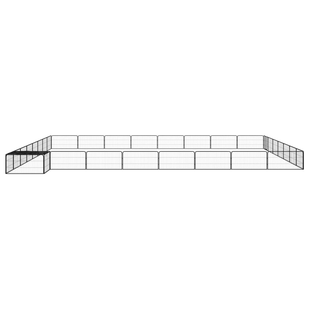 Vidaxl perrina 32 paneles 100x50 cm de polvo -acero negro