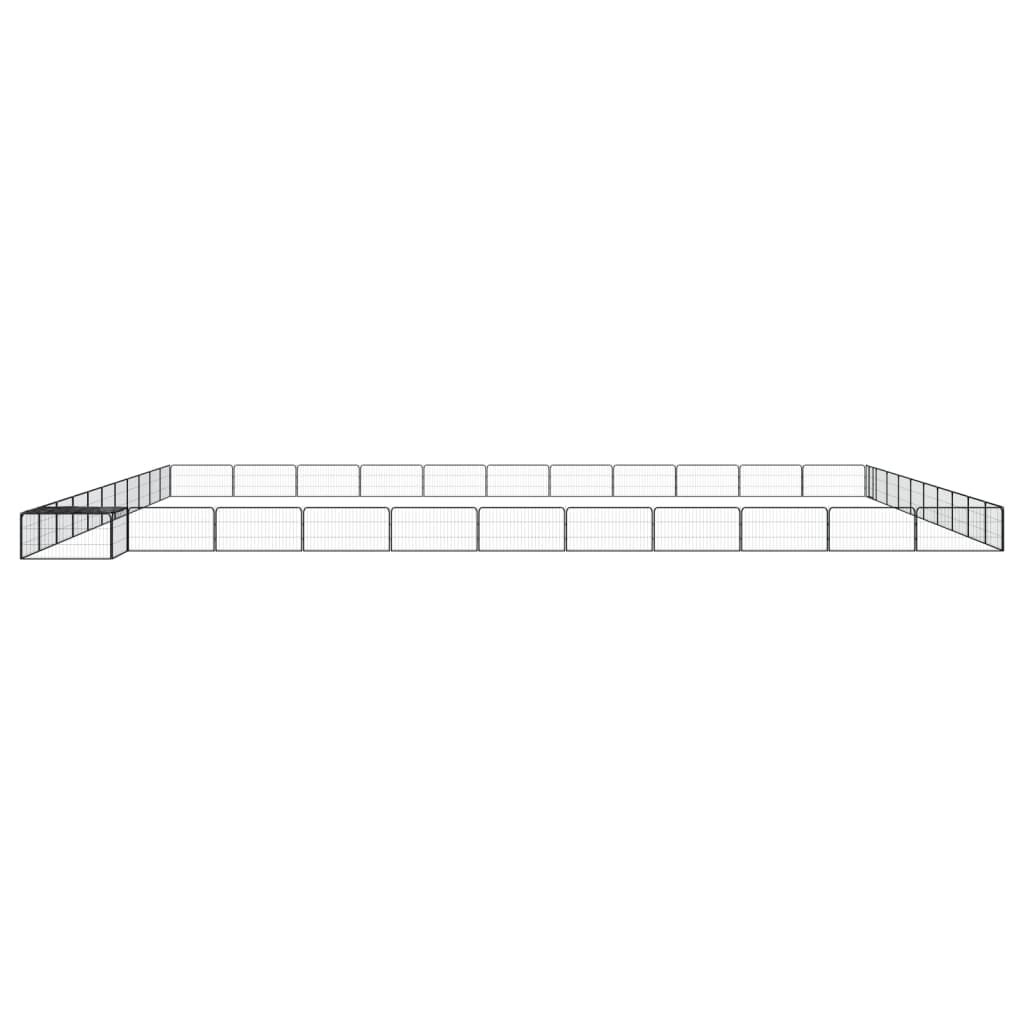 Vidaxl perrina 44 paneles 100x50 cm en polvo -acero cubierto negro