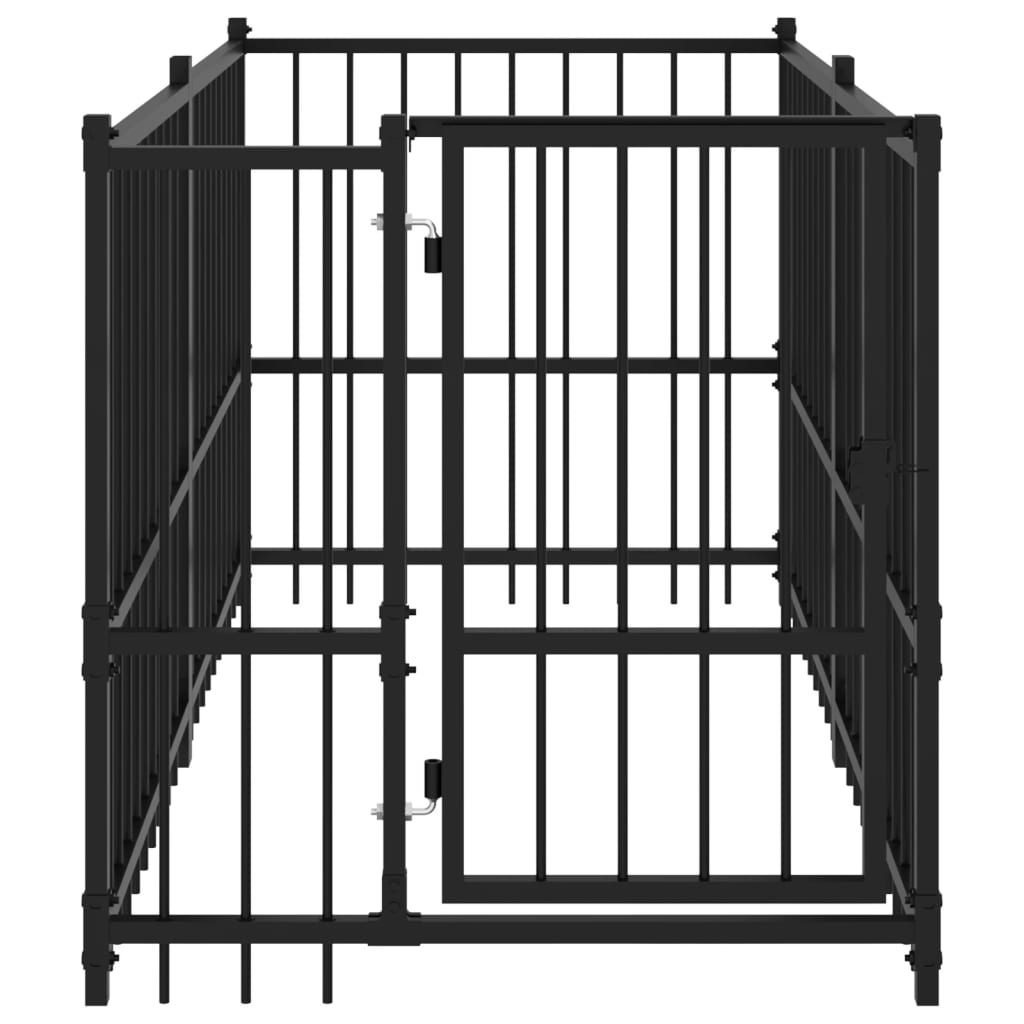 Vidaxl perrina 193.5x97x100 cm de acero negro