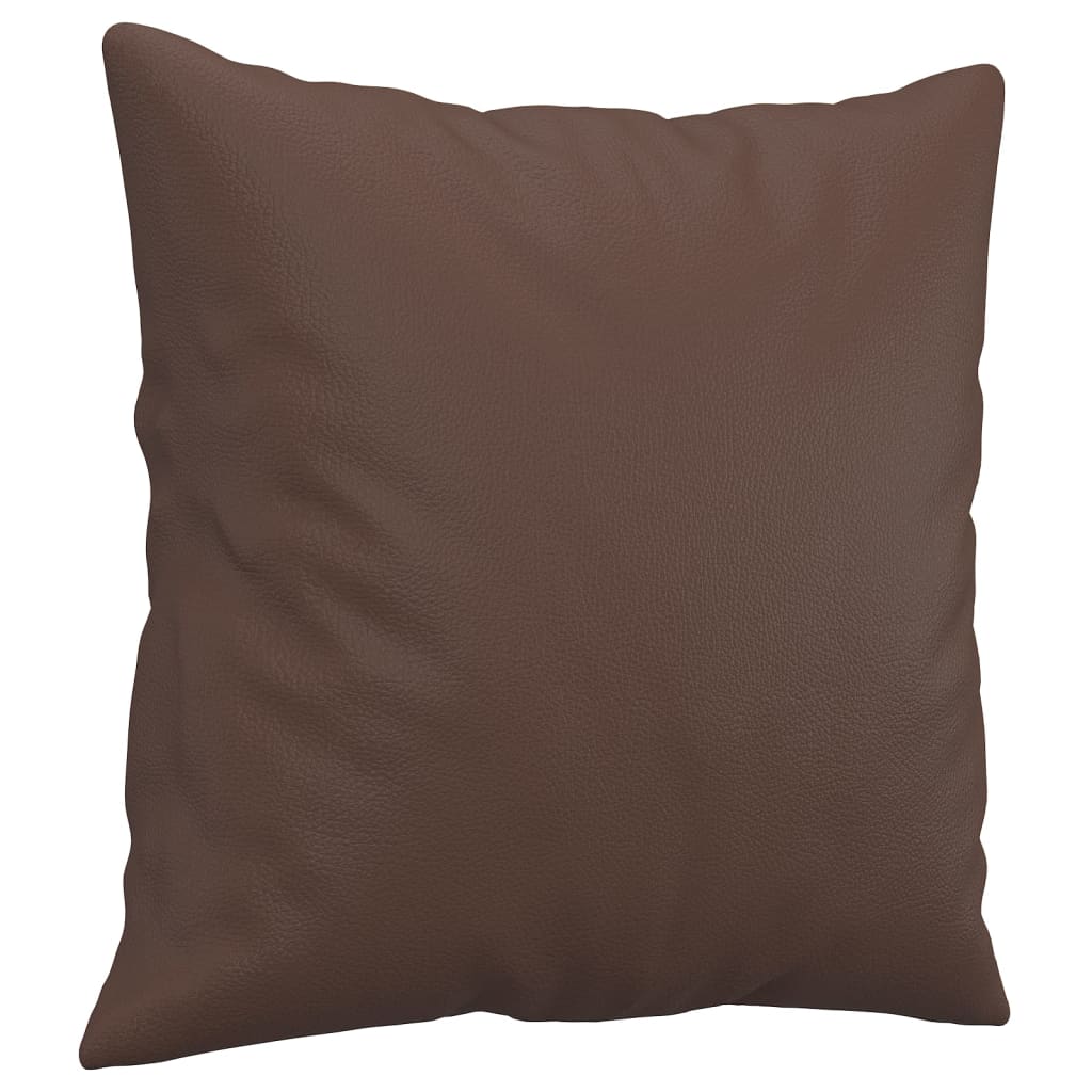 Vidaxl Cuscini decorativi 2 St 40x40 cm in pelle artificiale marrone