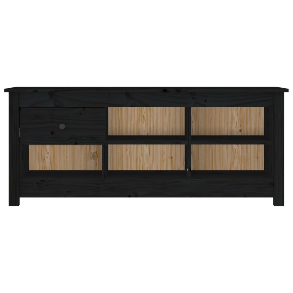 Gabinete de zapatos Vidaxl 110x38x45.5 cm de pino sólido negro