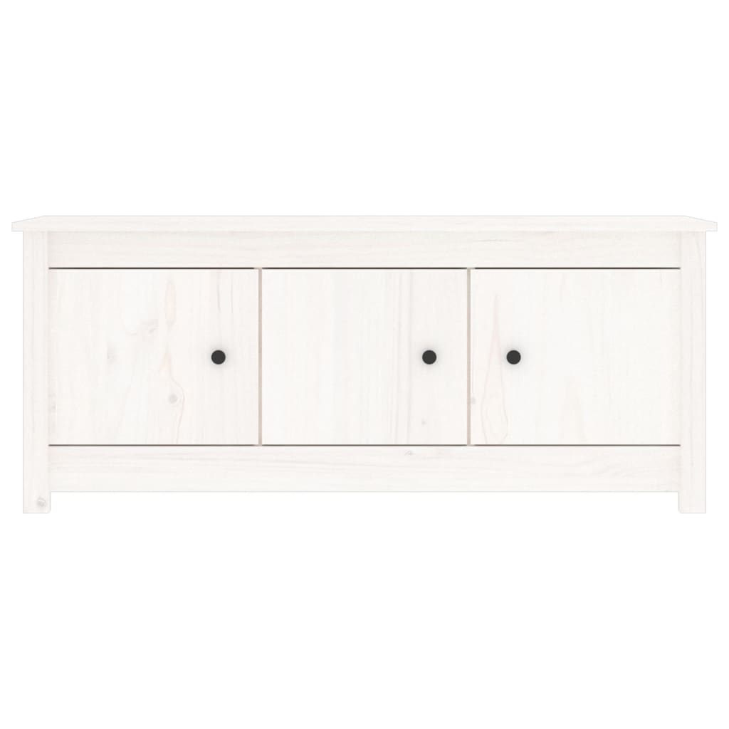 Vidaxl Cabinet da scarpe 110x38x45.5 cm Pino solido bianco