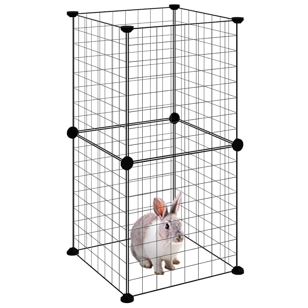 Vidaxl PETS Gabbia con 8 pannelli 35x35 cm Black