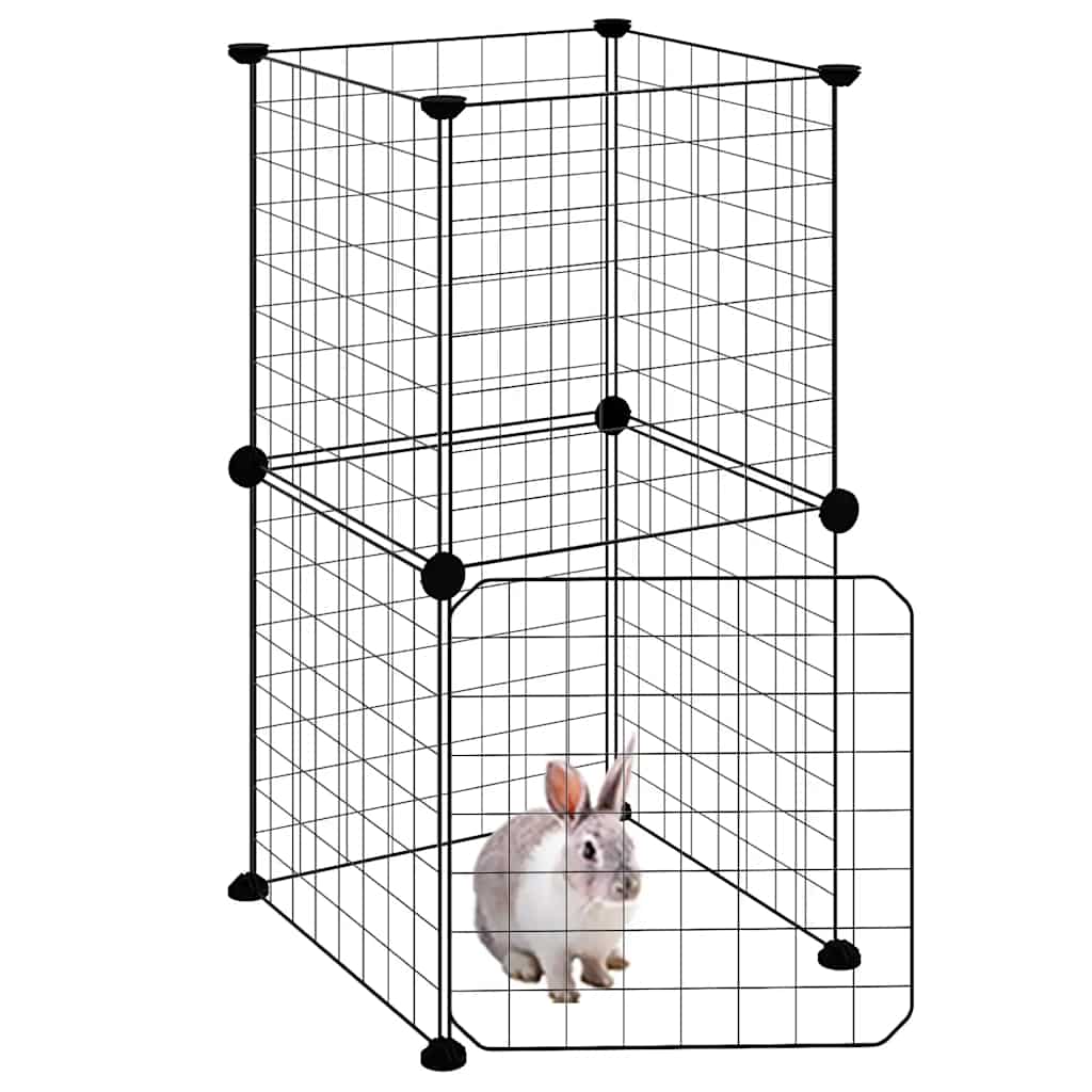 Vidaxl Pets Cage con puerta 8 paneles 35x35 cm de acero negro