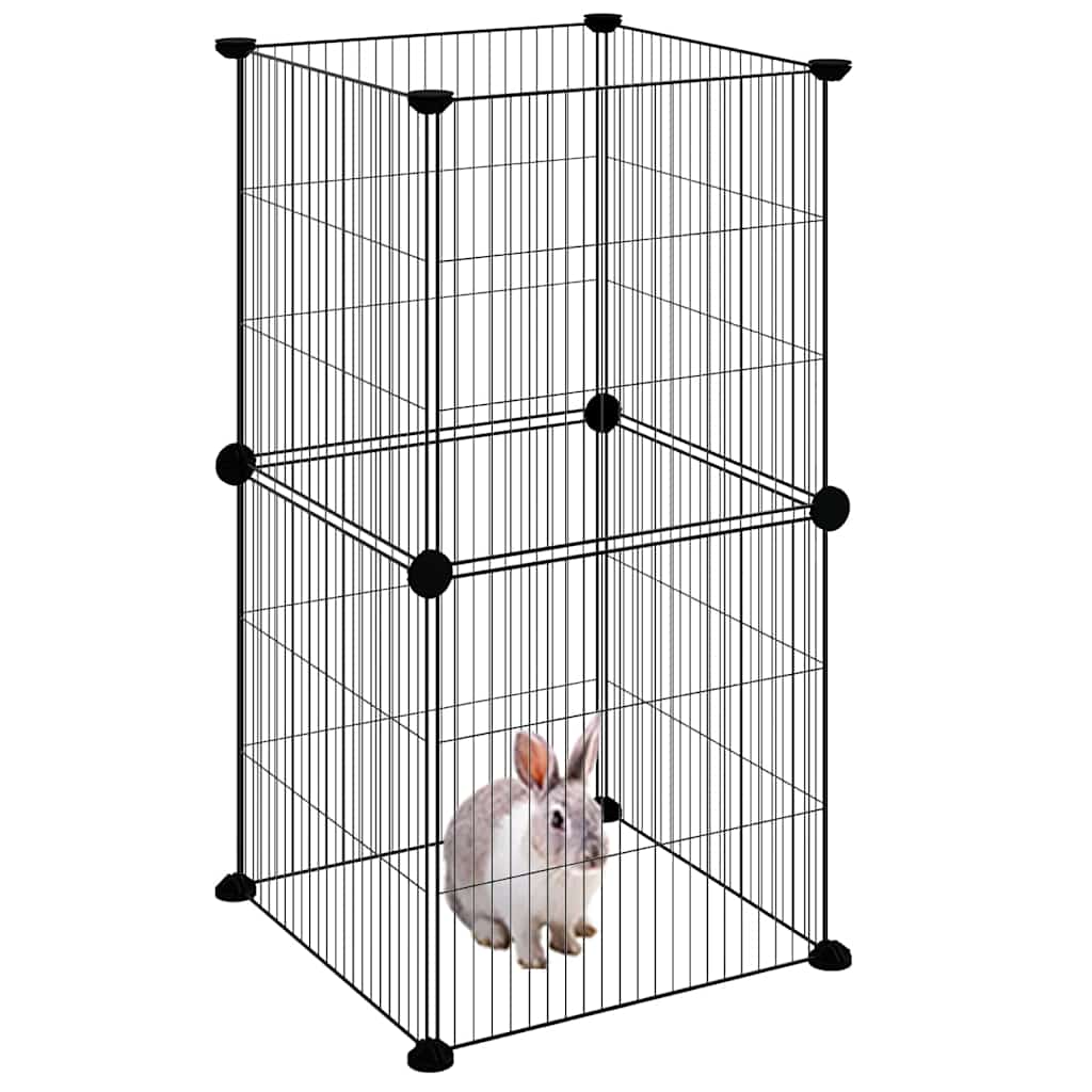 Vidaxl PETS Gabbia con 8 pannelli 35x35 cm Black