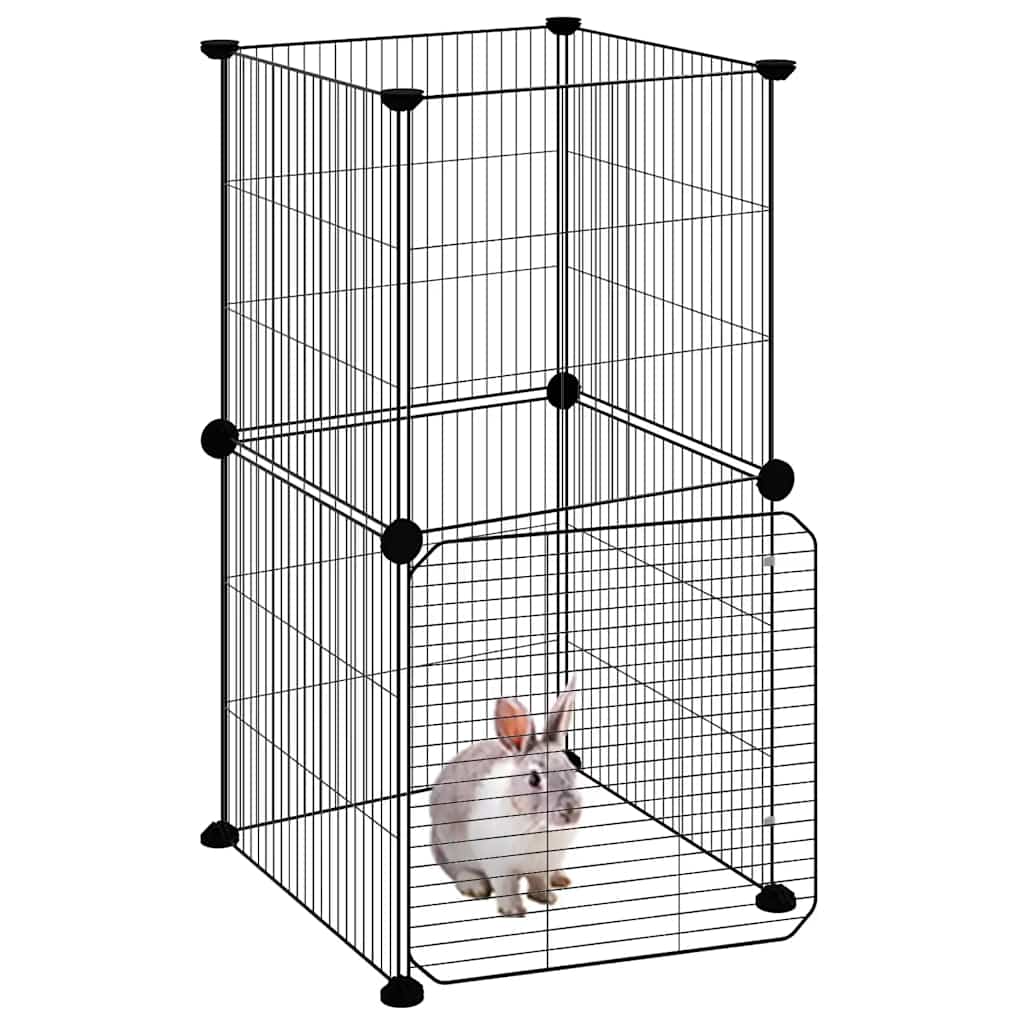 Vidaxl PETS Gabbia con porta 8 pannelli 35x35 cm Black