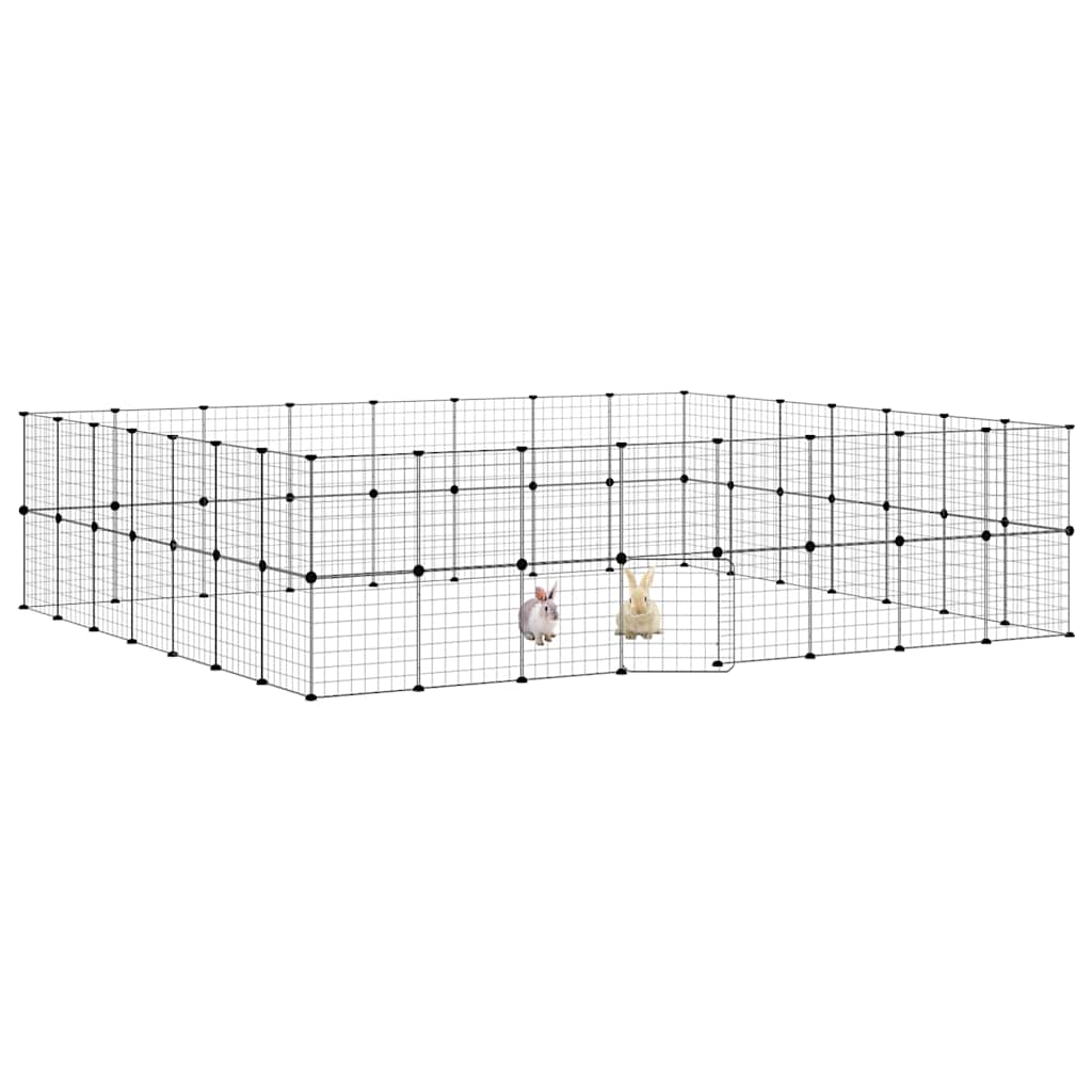 Vidaxl jaula de mascotas con puerta 60 paneles 35x35 cm de acero negro