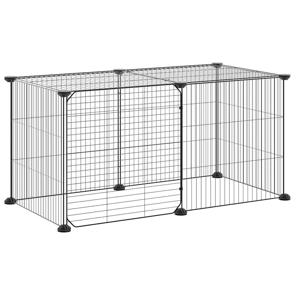 Vidaxl PETS Gabbia con porta 8 pannelli 35x35 cm Black
