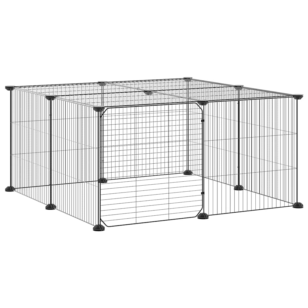 Vidaxl Pets Cage con puerta 12 paneles 35x35 cm de acero negro