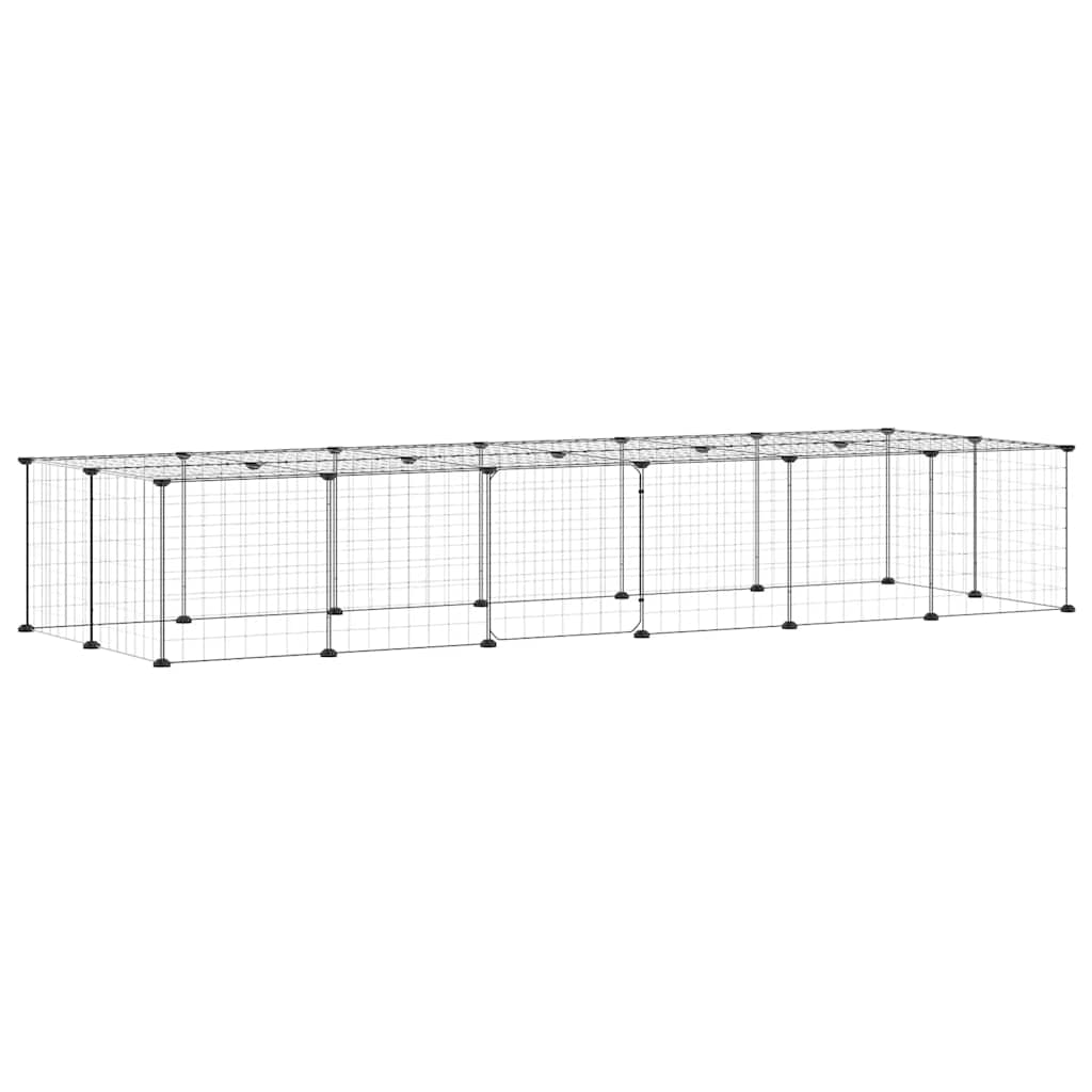 Vidaxl Pets Cage con puerta 28 paneles 35x35 cm de acero negro