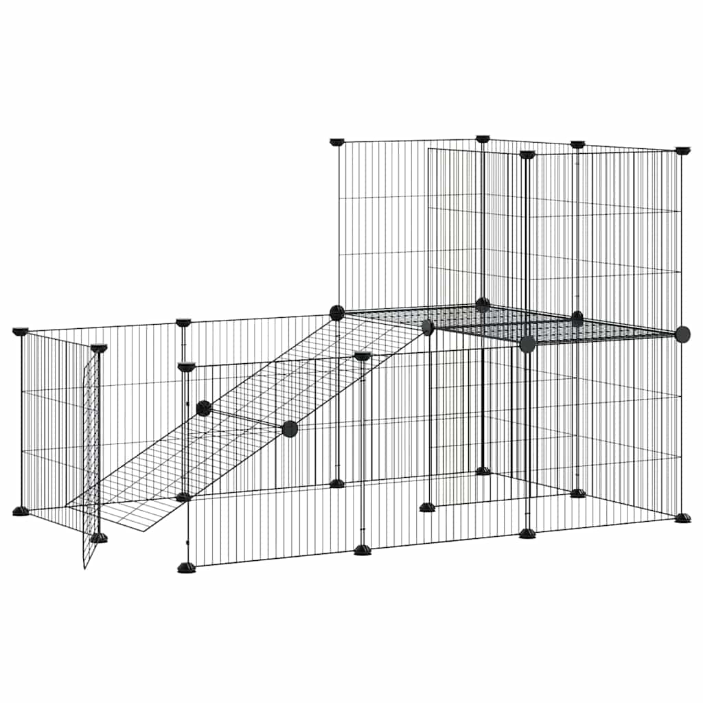 Vidaxl PETS Gabbia con porta 20 pannelli 35x35 cm Black