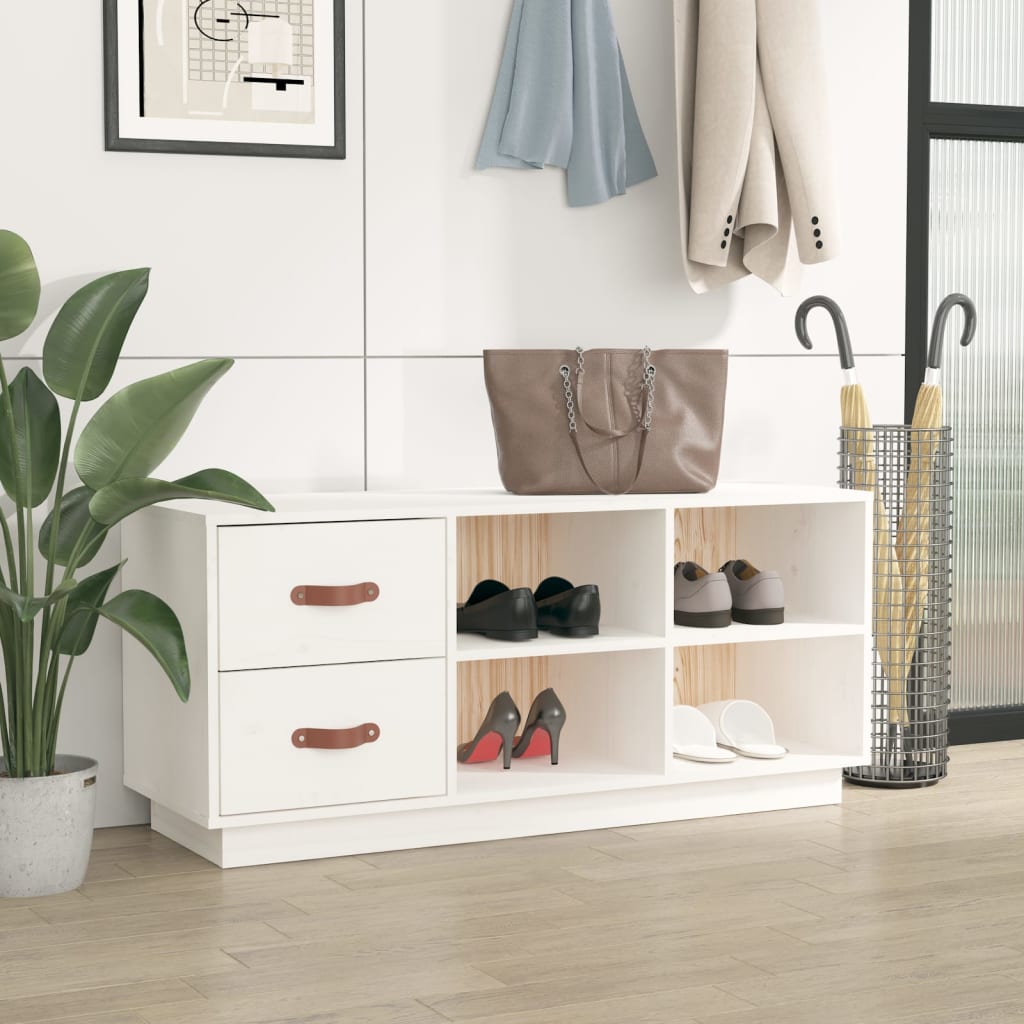 Vidaxl Shoes Bank 100x34x45 cm Pino solido