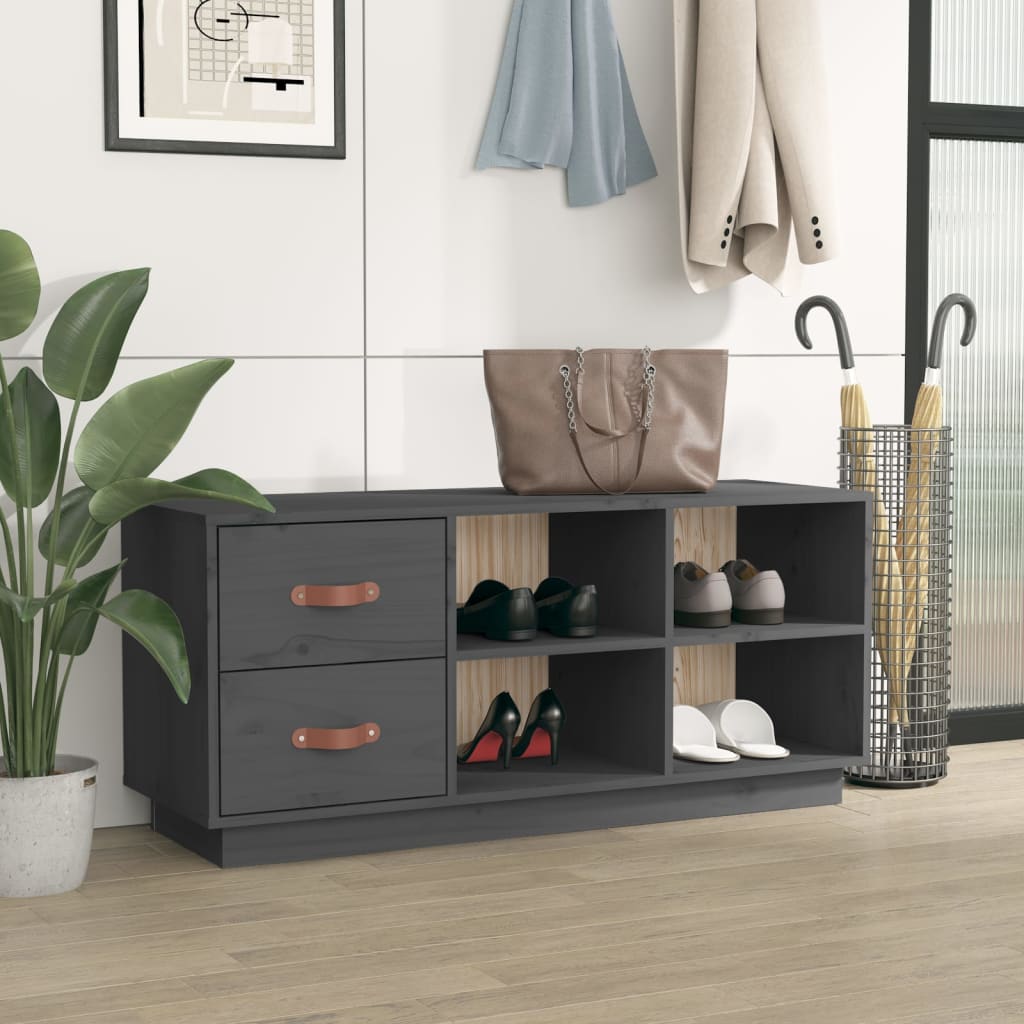 Vidaxl Shoes Bank 100x34x45 cm Pino solido