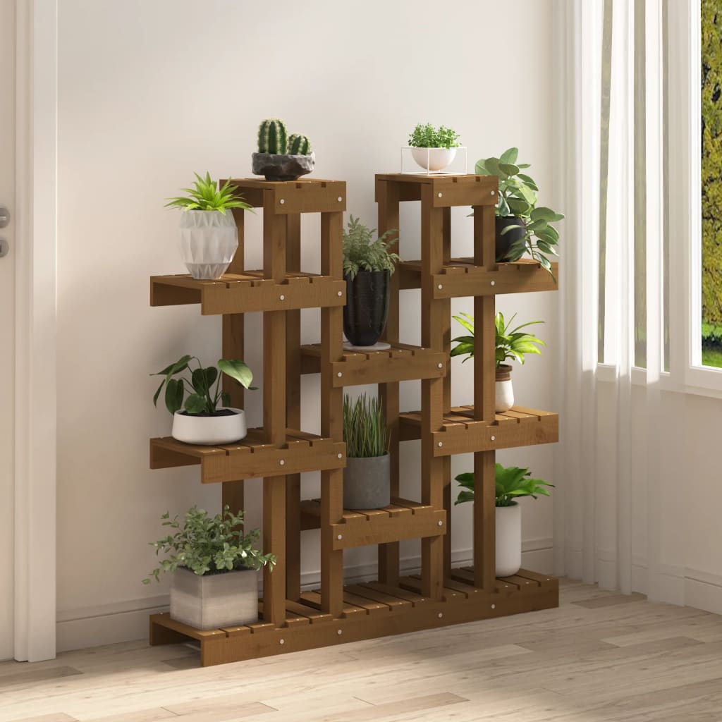 Vidaxl Plant Standard 104.5x25x109.5 cm de madera de pino miel marrón