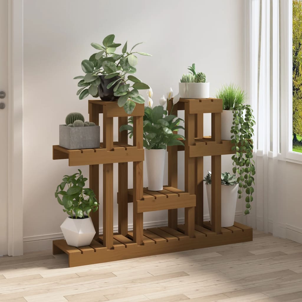 Vidaxl Plant Standard 104.5x25x77.5cm Pino sólido marrón marrón