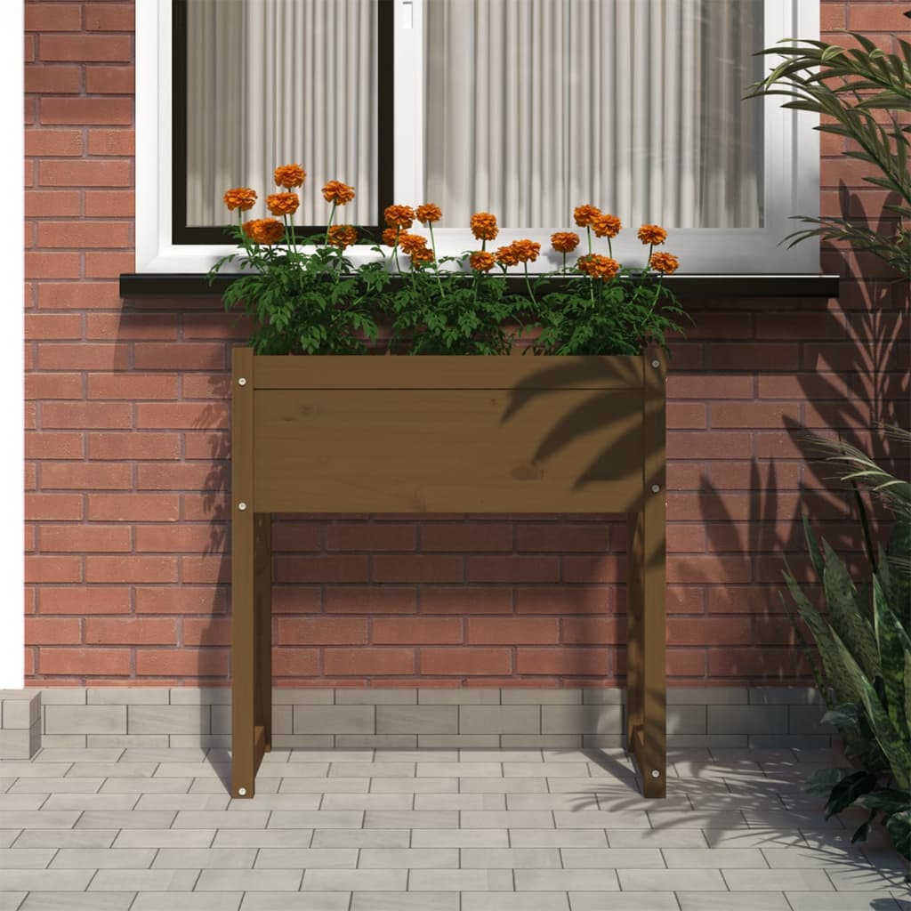 Vidaxl Planning Box 78x40x81 cm de pino sólido marrón marrón