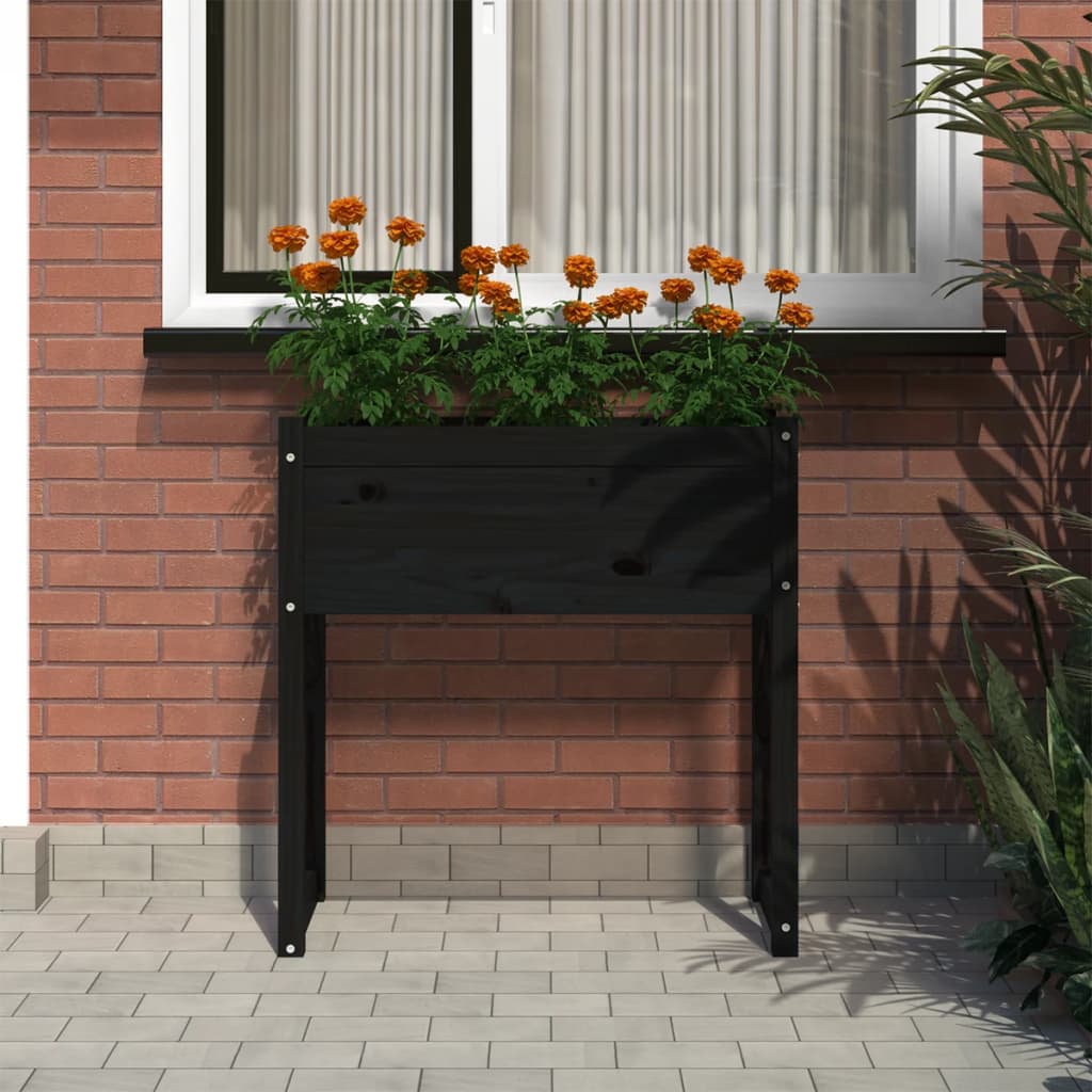 Vidaxl Planning Box 78x40x81 cm Solid Pine Negro