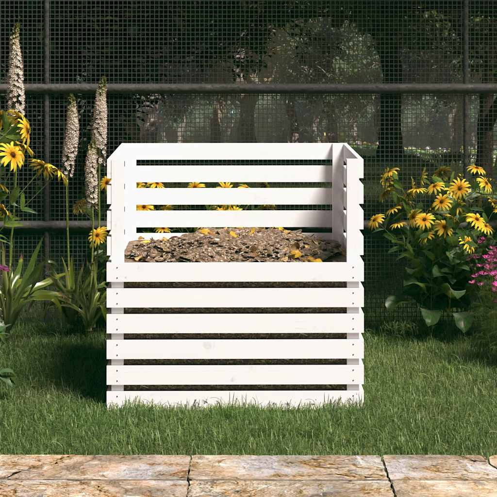 Vidaxl Compost Bin 80x80x78 cm de pino sólido