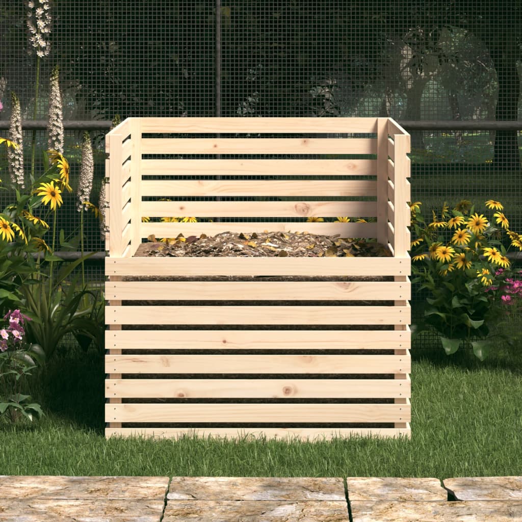 Vidaxl Compost Bin 100x100x102 cm pino solido