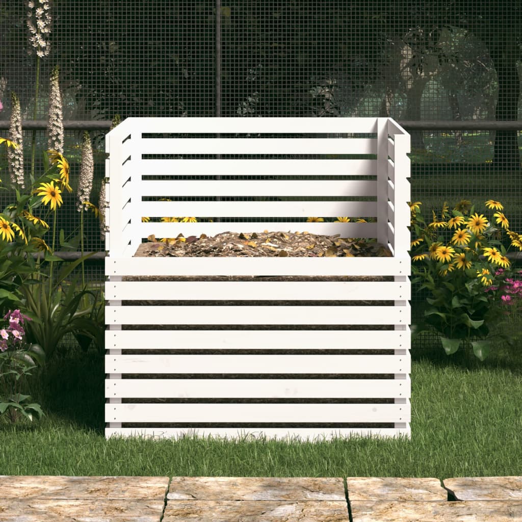 Vidaxl Compost Bin 100x100x102 cm de pino sólido