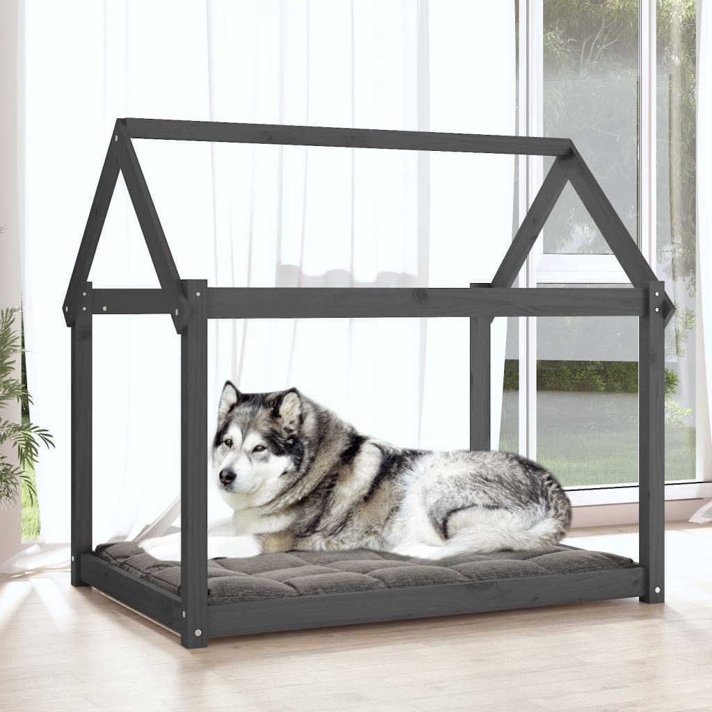 Vidaxl Dog Basket 111x80x100 cm Pine solido grigio