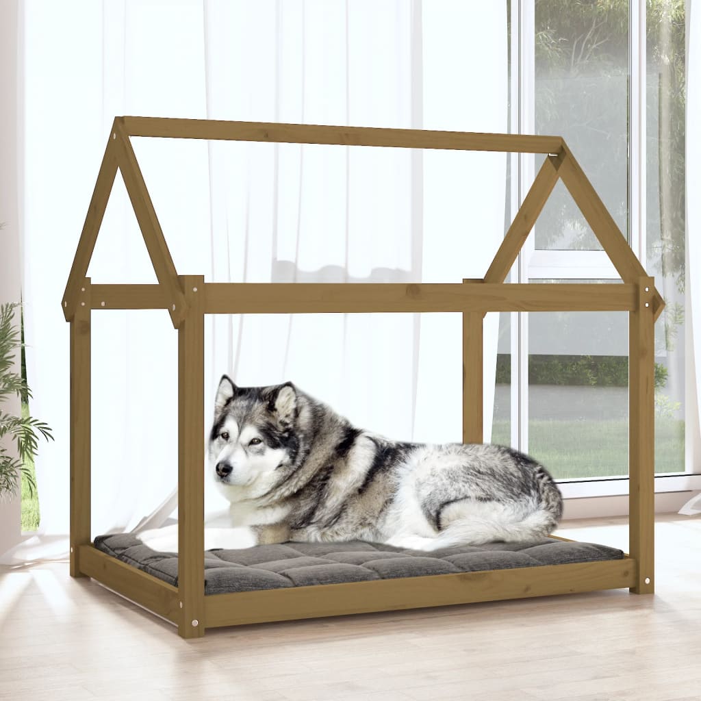 Vidaxl Dog Basket 111x80x100 cm Miele di pino solido marrone