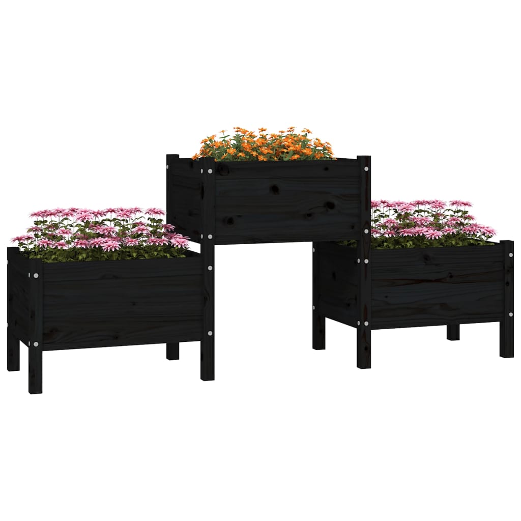 Vidaxl Planning Box 178.5x44x75 cm Solid Pine Negro