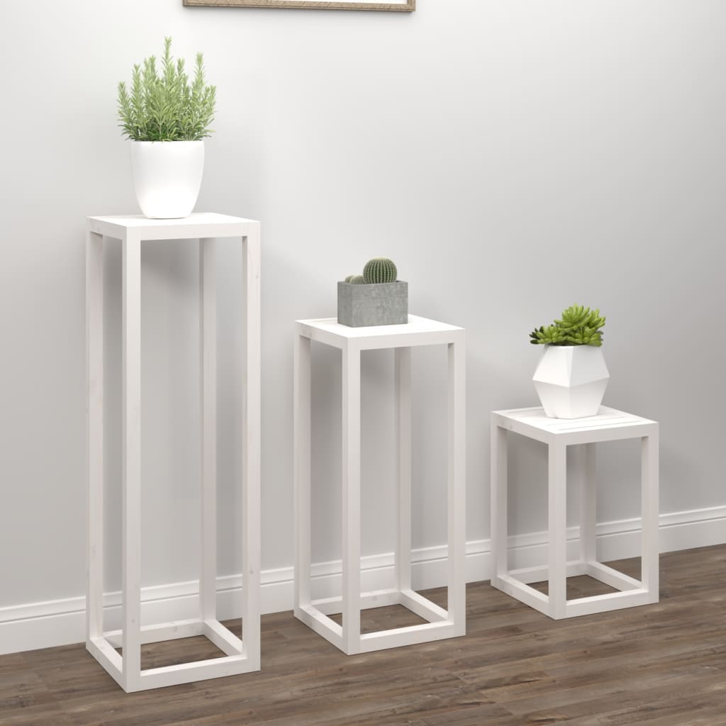 Vidaxl Stand in 3 parti Plant Set Pine Solid Pine