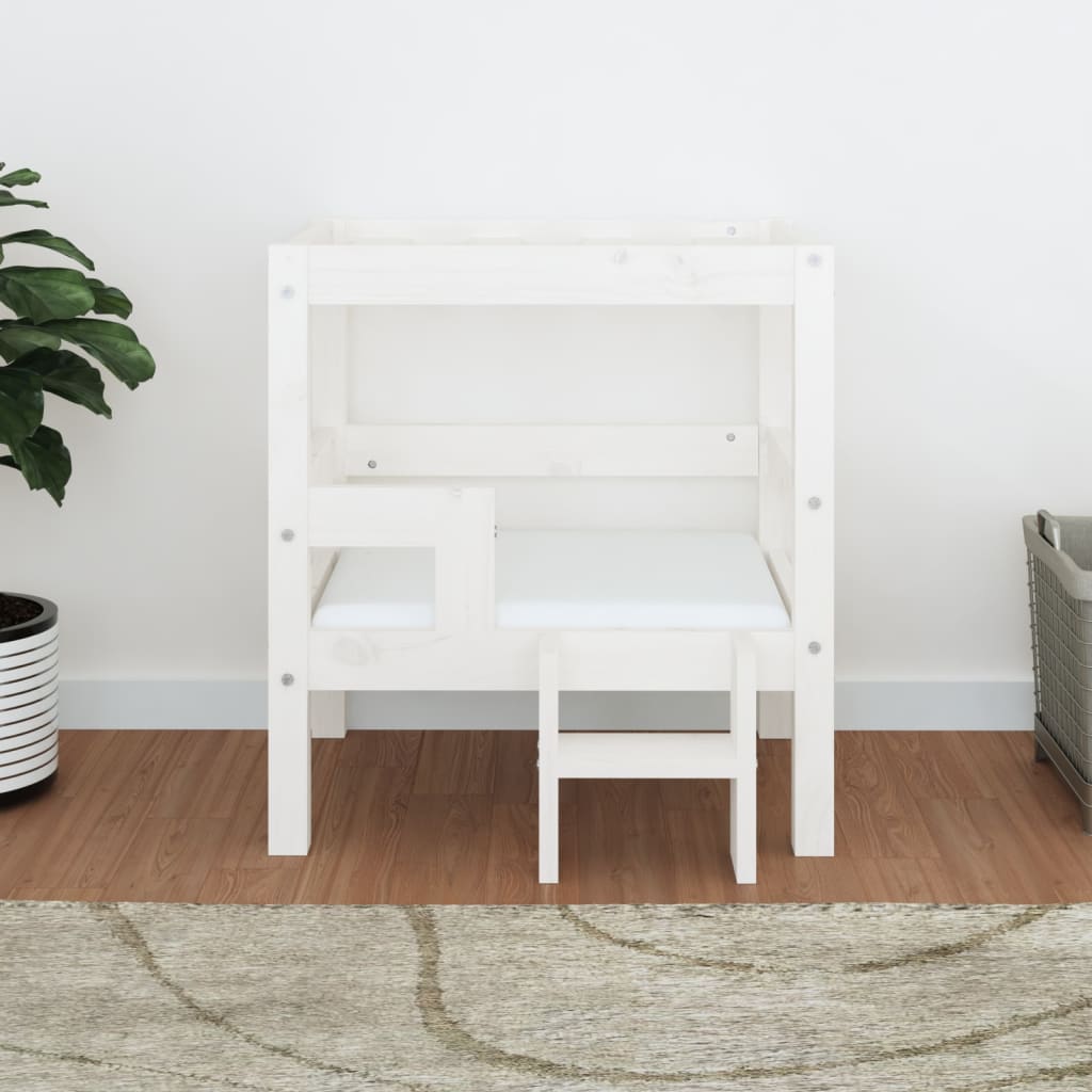 Vidaxl Dog Basket 55.5x53.5x60 cm Pino solido bianco