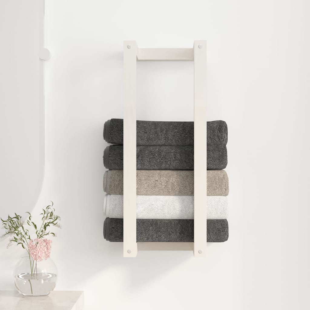 Porta asciugamani Vidaxx 23x18x60 cm in legno massello di pino bianco