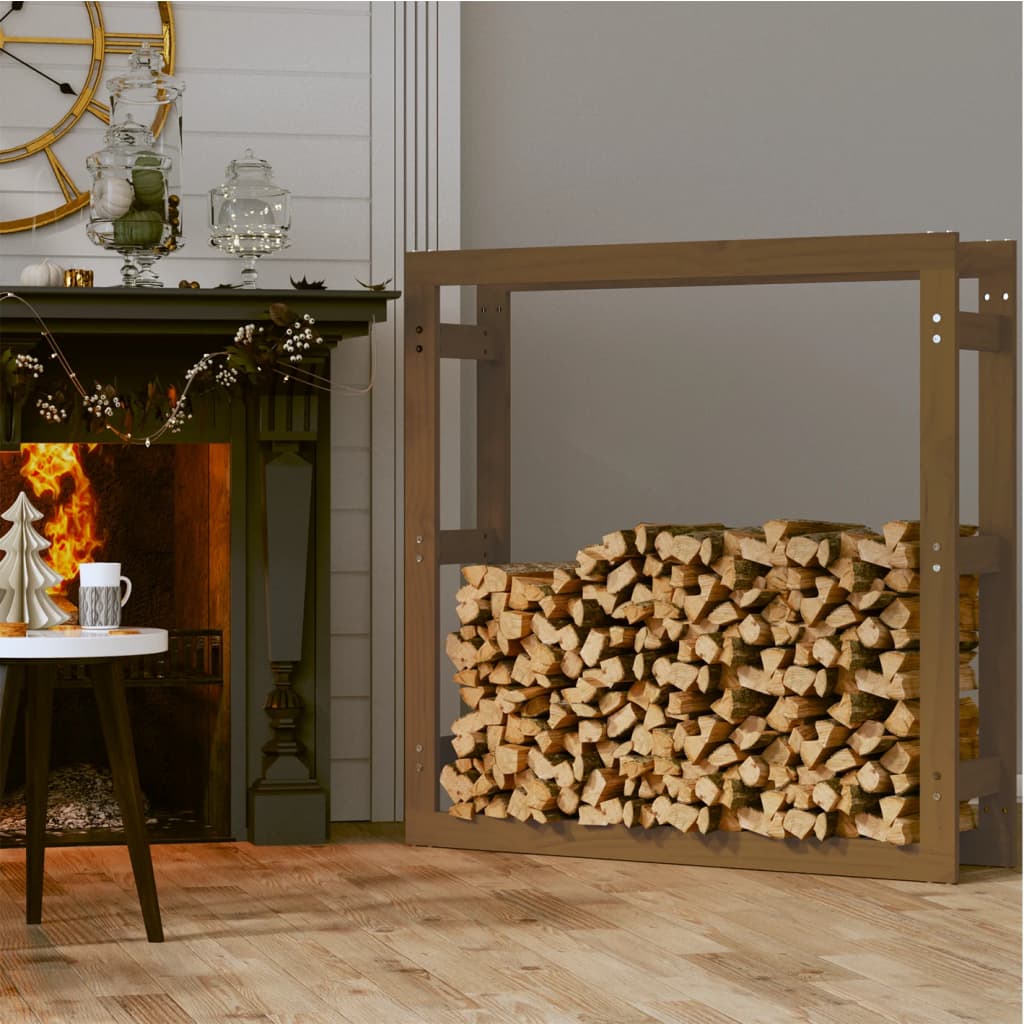 Chimenea Vidaxl 100x25x100 cm de pino sólido marrón marrón