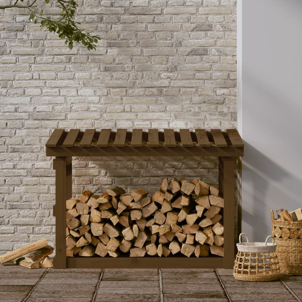 Chimenea de Vidaxl 108x64.5x77 cm de pino sólido marrón