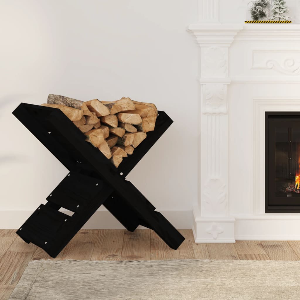 Soporte de bloques de madera Vidaxl 47x39.5x48 cm de pino sólido negro