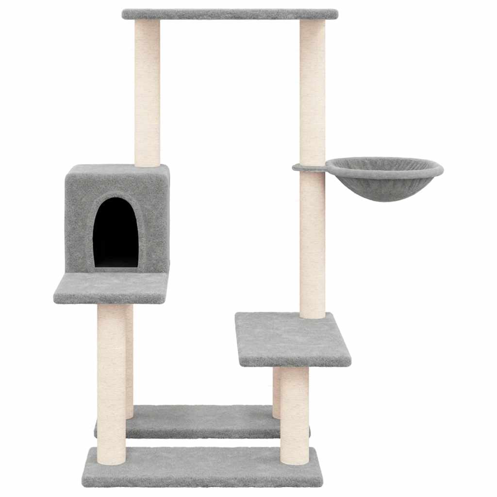 Muebles de gato de Vidaxl con postes de rascado de sisal 94.5 cm de gris claro