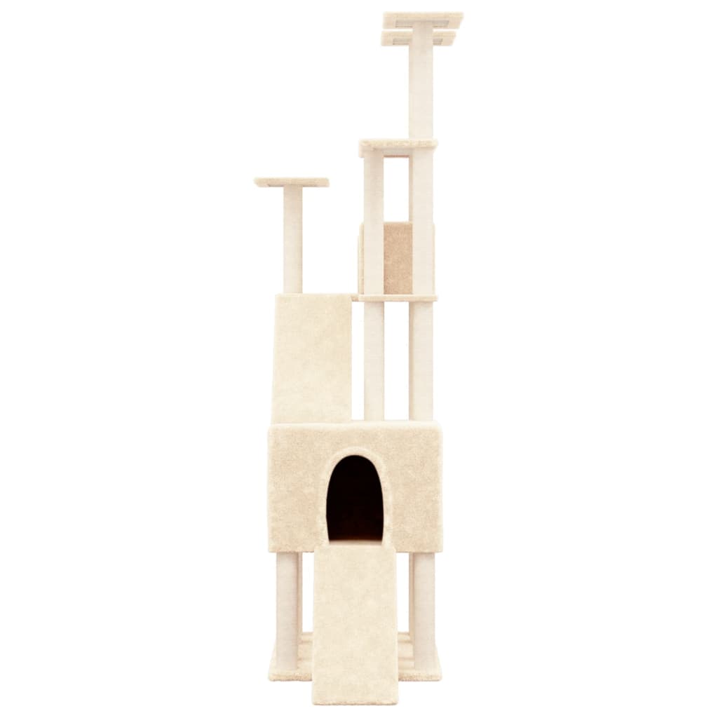 Muebles de gato de Vidaxl con postes de rascado de sisal 190 cm de crema