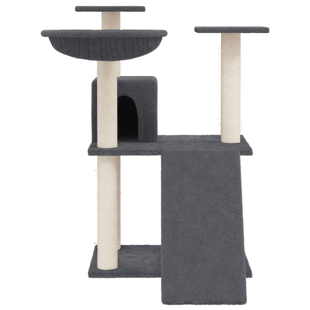 Muebles de gato de Vidaxl con postes de rascado de sisal 83 cm de gris oscuro