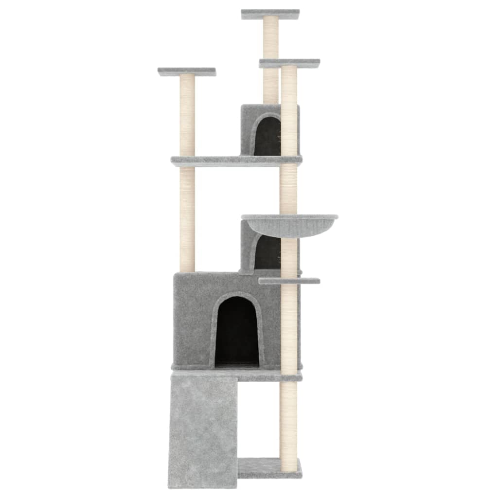 Muebles de gato de Vidaxl con postes de rascado de sisal 175 cm de gris claro