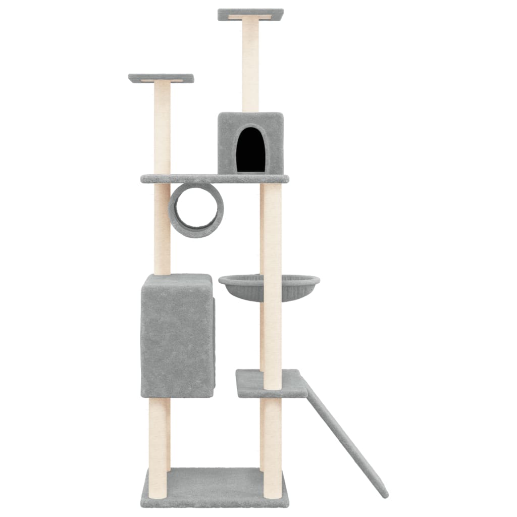 Muebles de gato de Vidaxl con postes de rascado de sisal 168 cm de gris claro