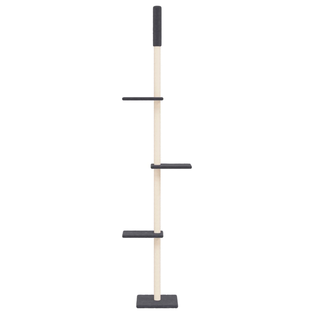 Vidaxl Muebles de gato piso a techo 267.5-297.5 cm de gris oscuro