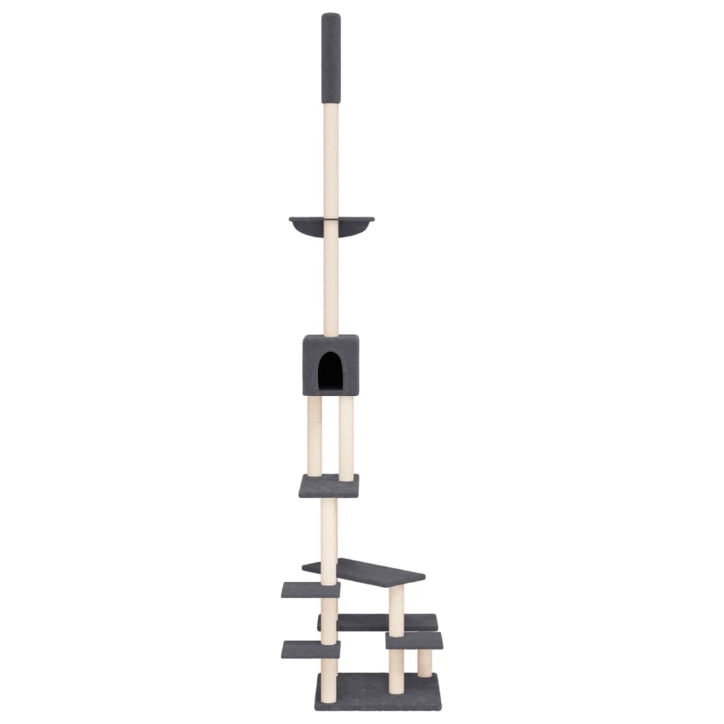 Vidaxl Muebles de gato piso a techo 268.5-294.5 cm de gris oscuro
