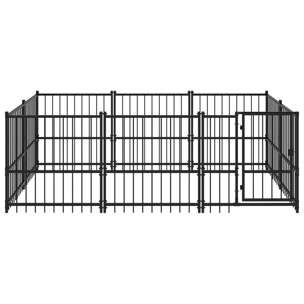 Vidaxl Dog Kennel per l'acciaio da 5,63 m² esterno
