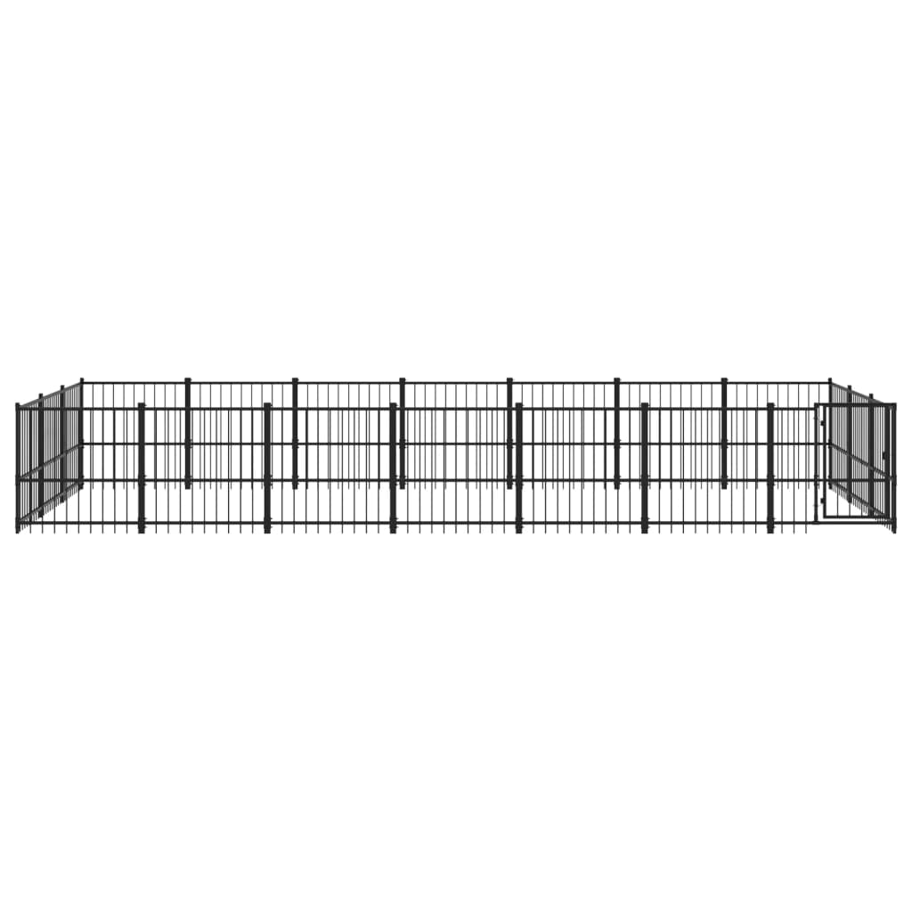 Vidaxl Dog Kennel per al di fuori di 19,76 m² acciaio