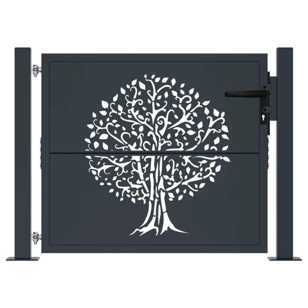 Porta Vidaxl 105x105 cm con design dell'albero in acciaio antracite