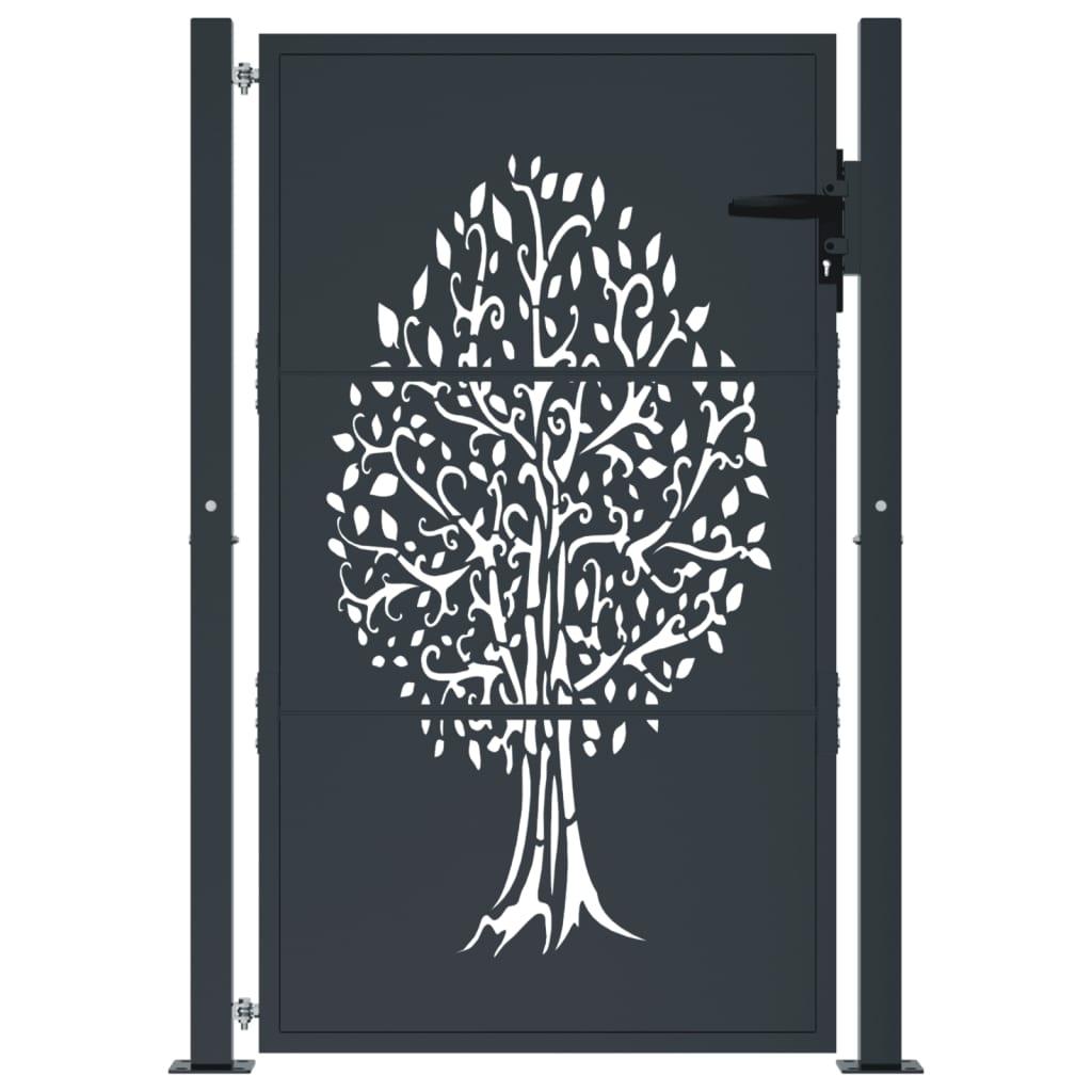 Vidaxl Poort 105x155 cm con design dell'albero in acciaio antracite