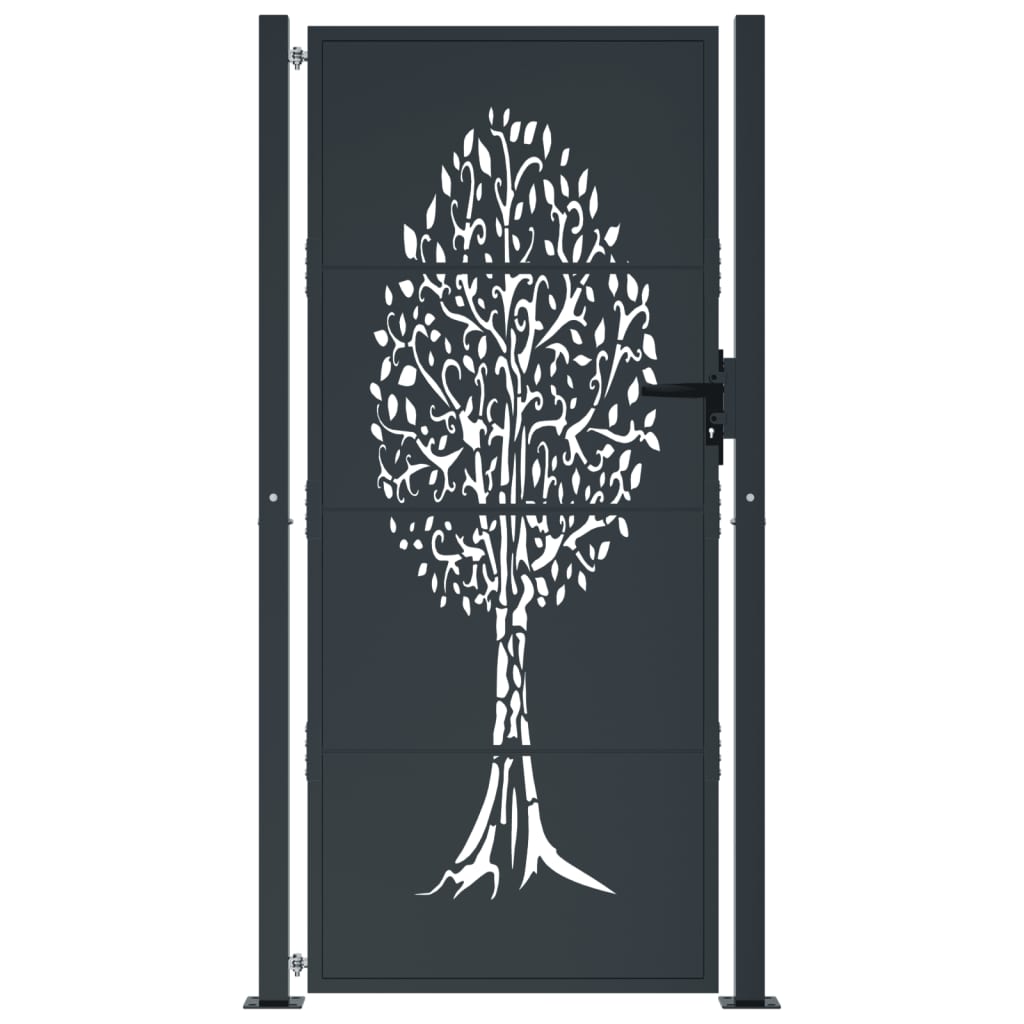 Porta Vidaxl 105x180 cm con design dell'albero in acciaio antracite