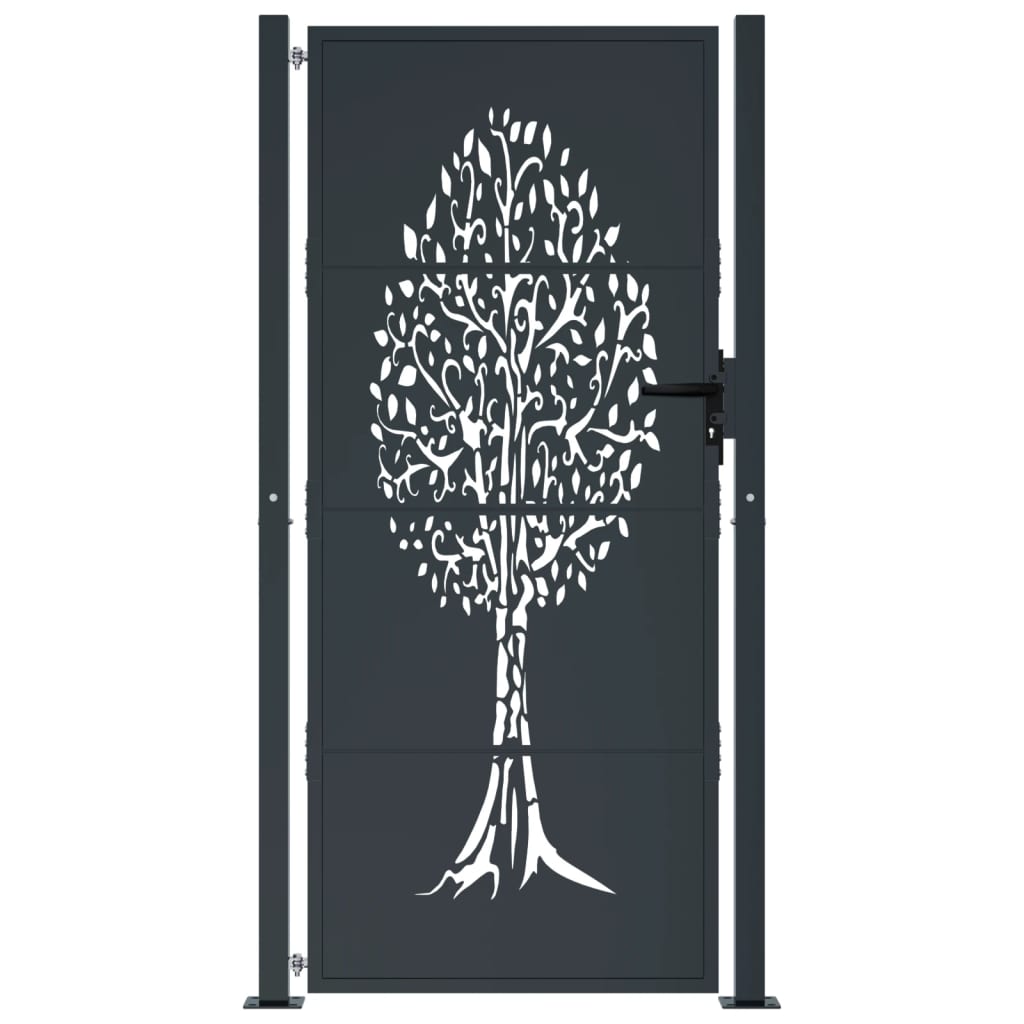 Porta Vidaxl 105x205 cm con design dell'albero in acciaio antracite