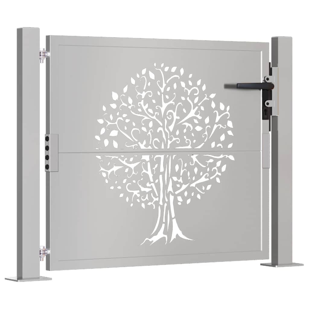 Vidaxl poort 100x75 cm boomontwerp cortenstaal
