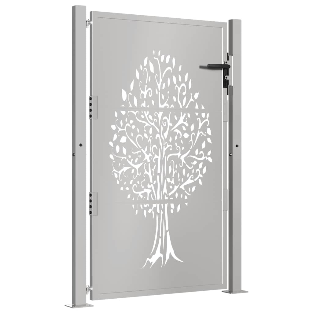 Vidaxl poort 100x125 cm boomontwerp cortenstaal