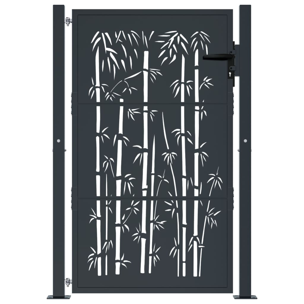 Porta Vidaxl con design di bambù 105x130 cm in acciaio antracite